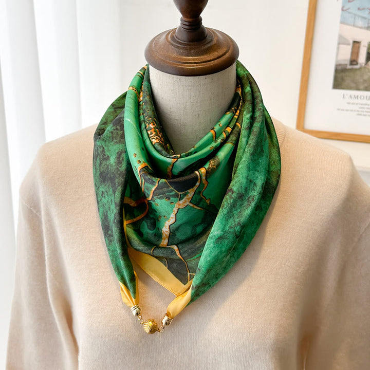 Elegante, quadratische, magnetische Krawatte mit Retro-Print für Damen - Stil Nr. 7 - image 9