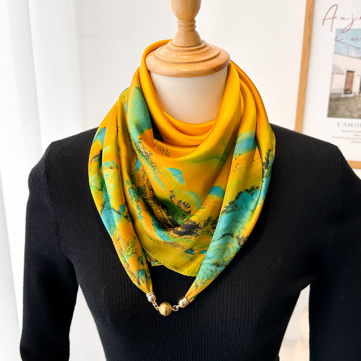 Elegante, quadratische, magnetische Krawatte mit Retro-Print für Damen - Stil Nr. 15 - image 17