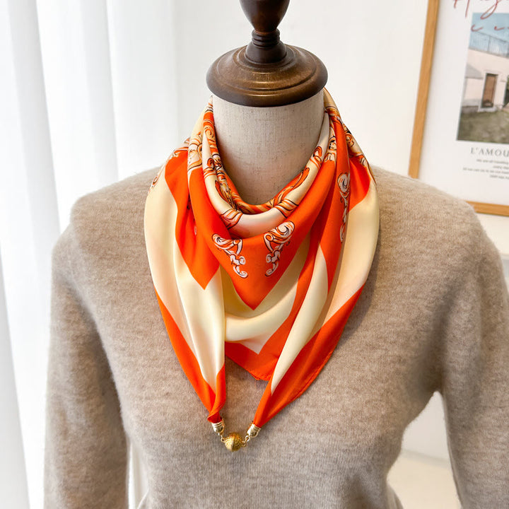 Elegante, quadratische, magnetische Krawatte mit Retro-Print für Damen - Stil Nr. 10 - image 12