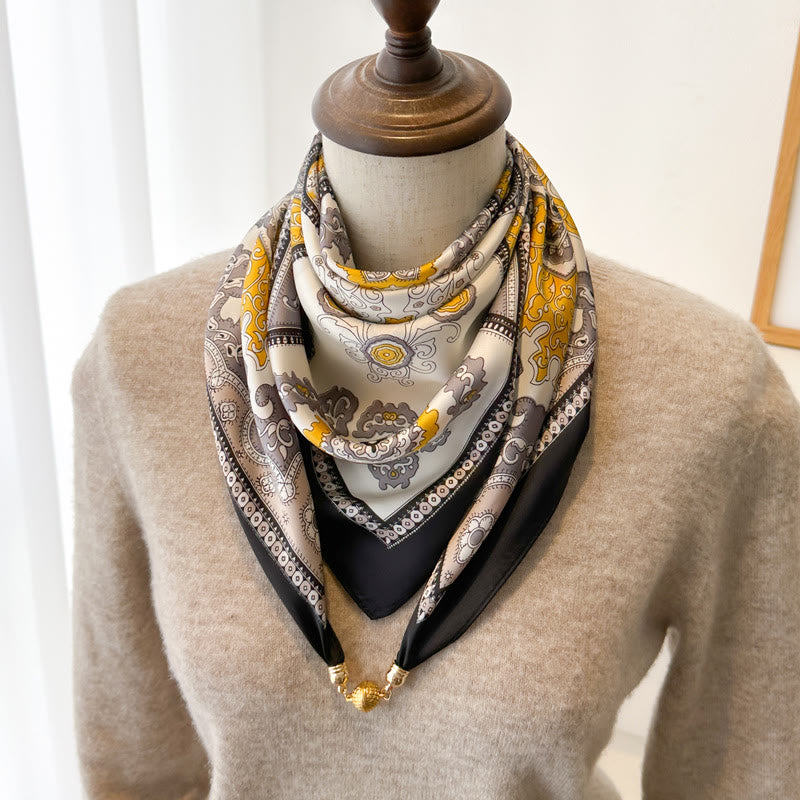 Elegante, quadratische, magnetische Krawatte mit Retro-Print für Damen - Stil Nr. 8 - image 10