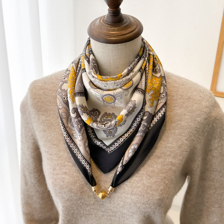 Elegante, quadratische, magnetische Krawatte mit Retro-Print für Damen - Stil Nr. 8 - image 10