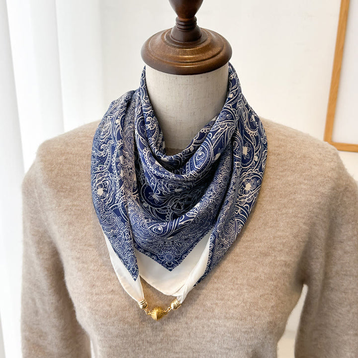 Elegante, quadratische, magnetische Krawatte mit Retro-Print für Damen - Stil Nr. 9 - image 11