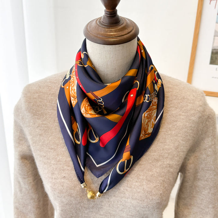 Elegante, quadratische, magnetische Krawatte mit Retro-Print für Damen - Stil Nr. 12 - image 14