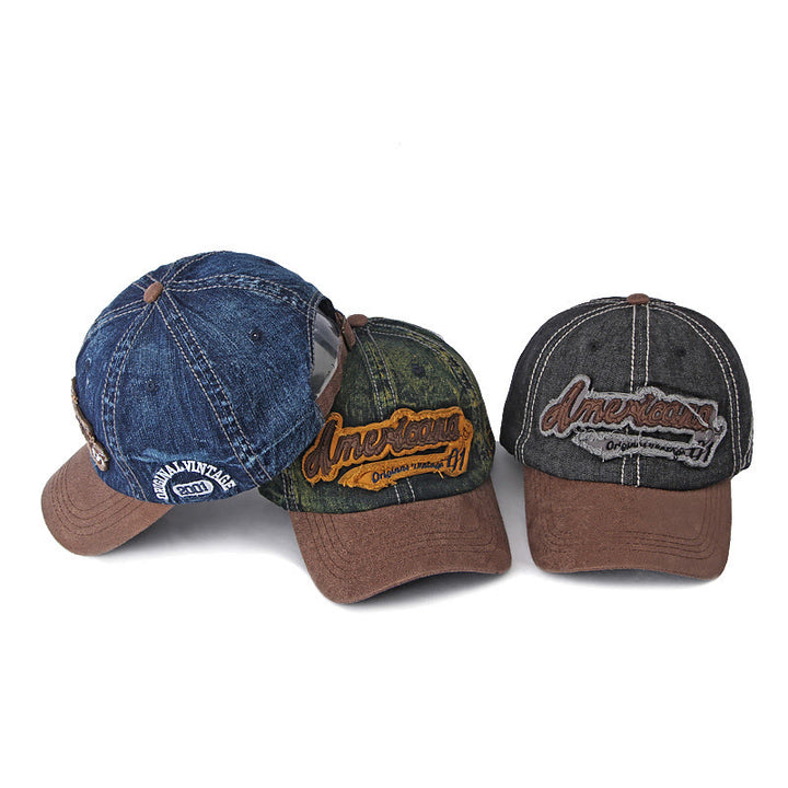 Vintage Baseballkappe aus Used-Denim und Wildleder im Patchwork-Stil - image 4