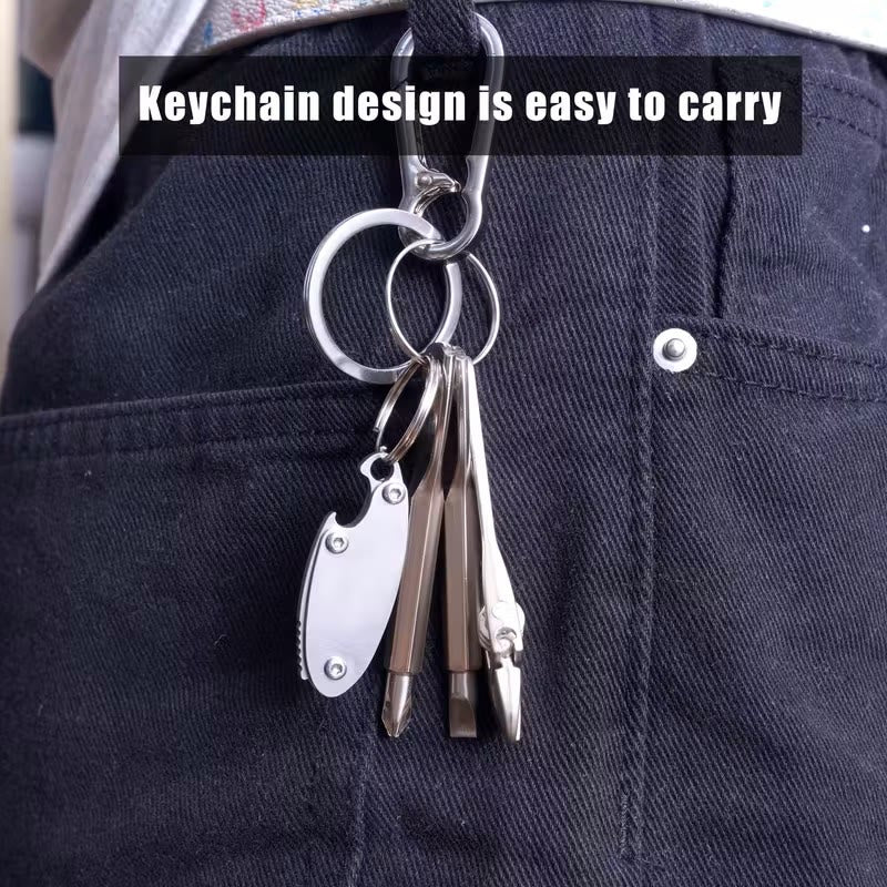 4-in-1 Kompakt-Werkzeugset: Messer, Schraubenschlüssel, Schraubendreher, Schlüsselanhänger - image 2