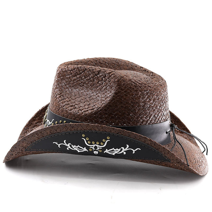 Herren-Cowboyhut im Western-Stil mit gewebtem Bullenemblem und Nietenbesatz - image 2
