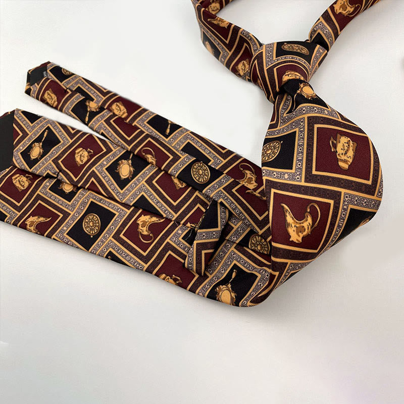 Personalisierte Herren-Handkrawatte mit Retro-Muster und verschiedenen Stilen - image 1