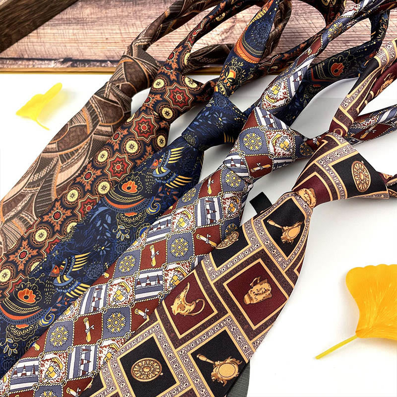 Personalisierte Herren-Handkrawatte mit Retro-Muster und verschiedenen Stilen - image 3