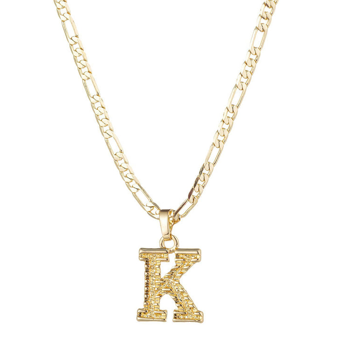 Schlichte und edle Halskette mit Anhänger in Form eines goldenen Buchstabens - K - image 0