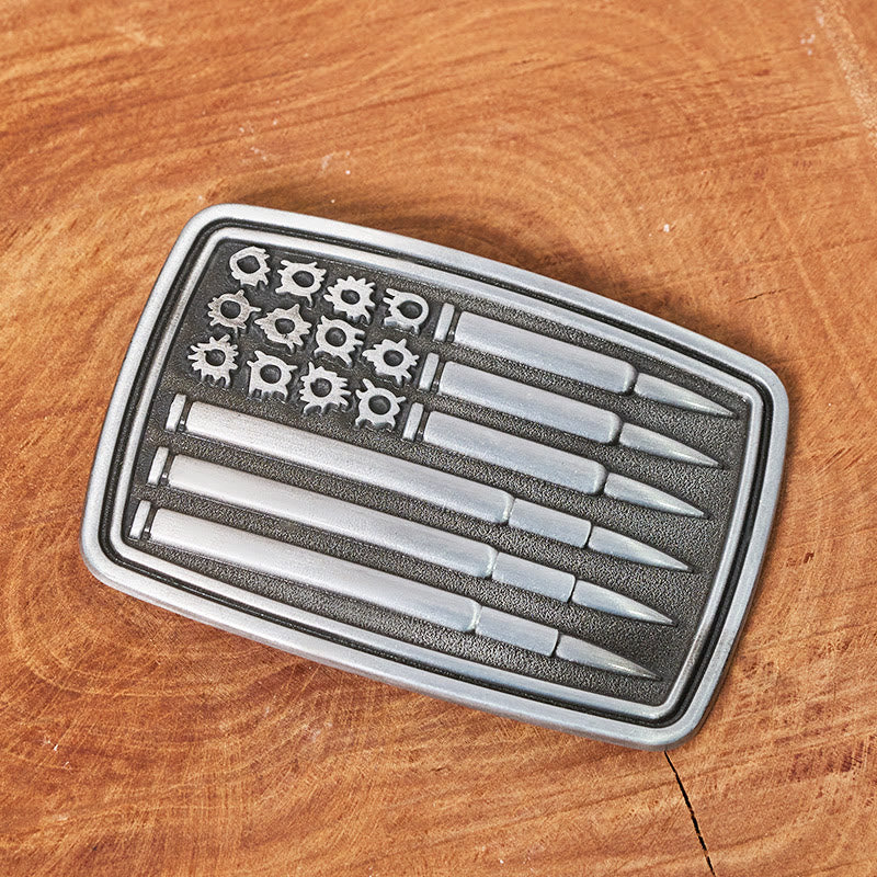 Herren-Ledergürtel mit rechteckiger Schnalle und silbernem Kugelmotiv - image 1