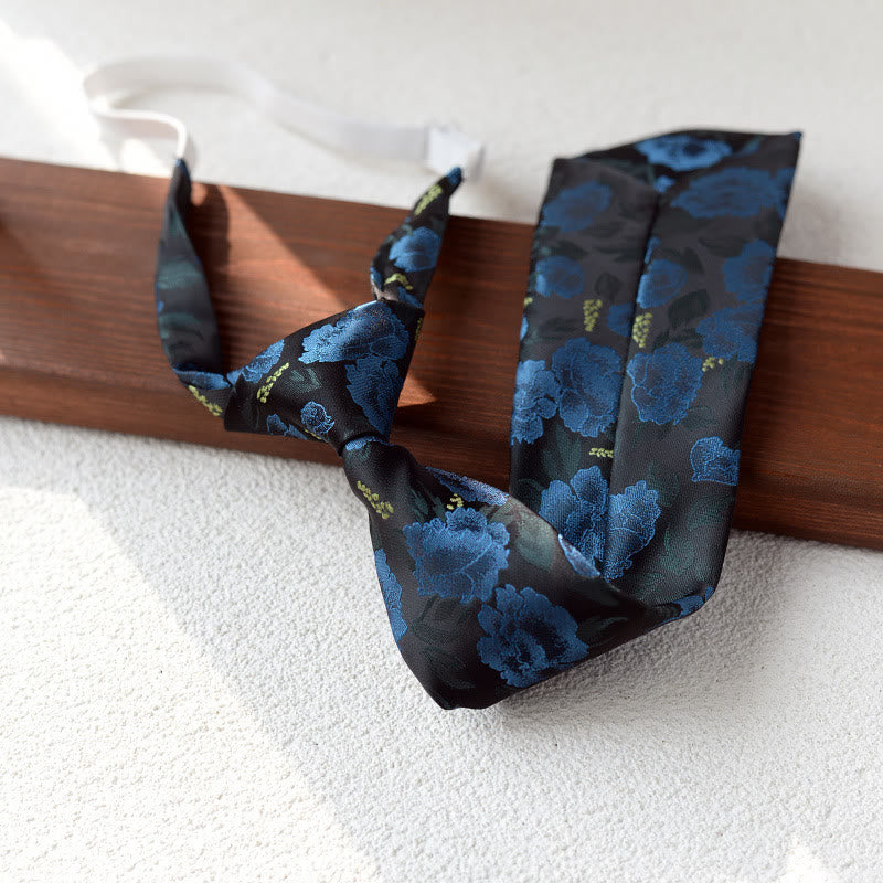 Vorgebundene Herrenkrawatte mit Blumenmuster für Anzug - Stil Nr. 10 - image 10