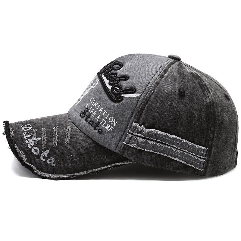 Vintage-Baseballkappe im Western-Stil mit abgenutztem Longhorn-Bullhead-Motiv - image 2