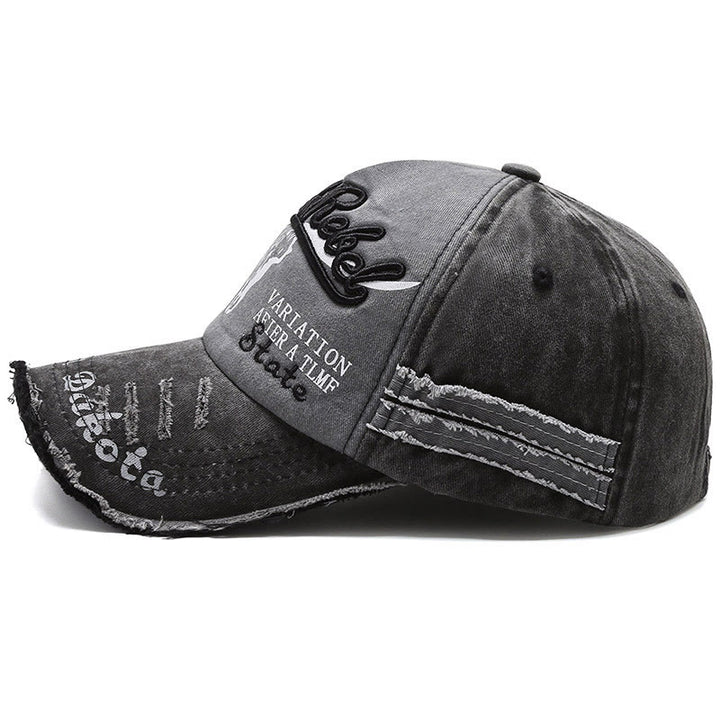 Vintage-Baseballkappe im Western-Stil mit abgenutztem Longhorn-Bullhead-Motiv - image 2