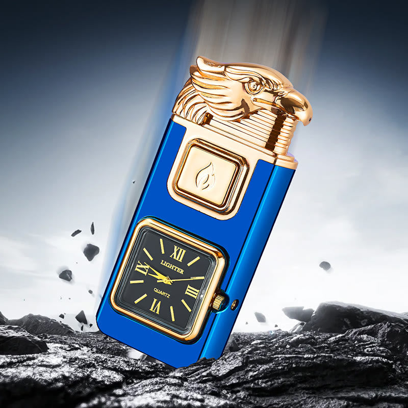 Aufblasbares LED-Butanfeuerzeug mit Adlerkopf und Uhr - image 1