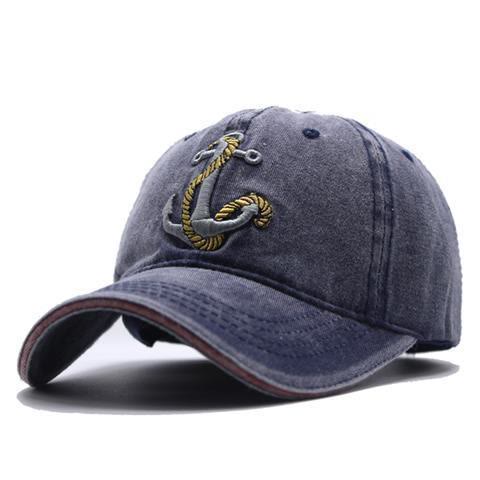 Baseballkappe im Vintage-Stil mit abgenutztem Ankerstickerei und nautischem Design - Blau - Verstellbar (22''-23 5/8'') - image 8
