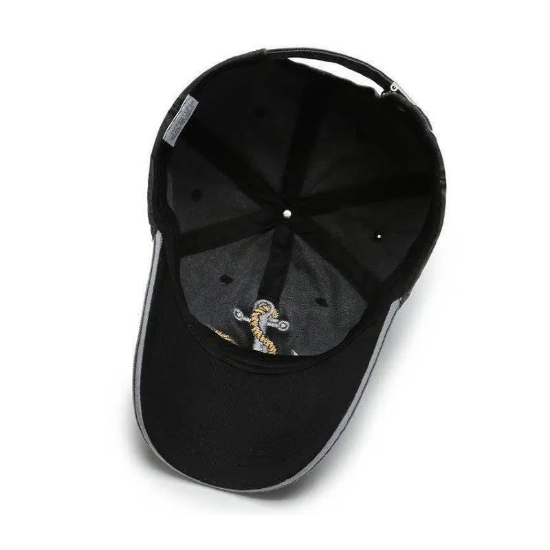 Baseballkappe im Vintage-Stil mit abgenutztem Ankerstickerei und nautischem Design - image 5