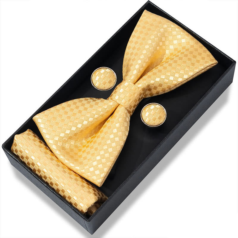 3-teiliges Herren-Set aus strukturiertem Stoff: Fliege, Manschettenknöpfe und Einstecktuch - Stil Nr. 23 - image 44