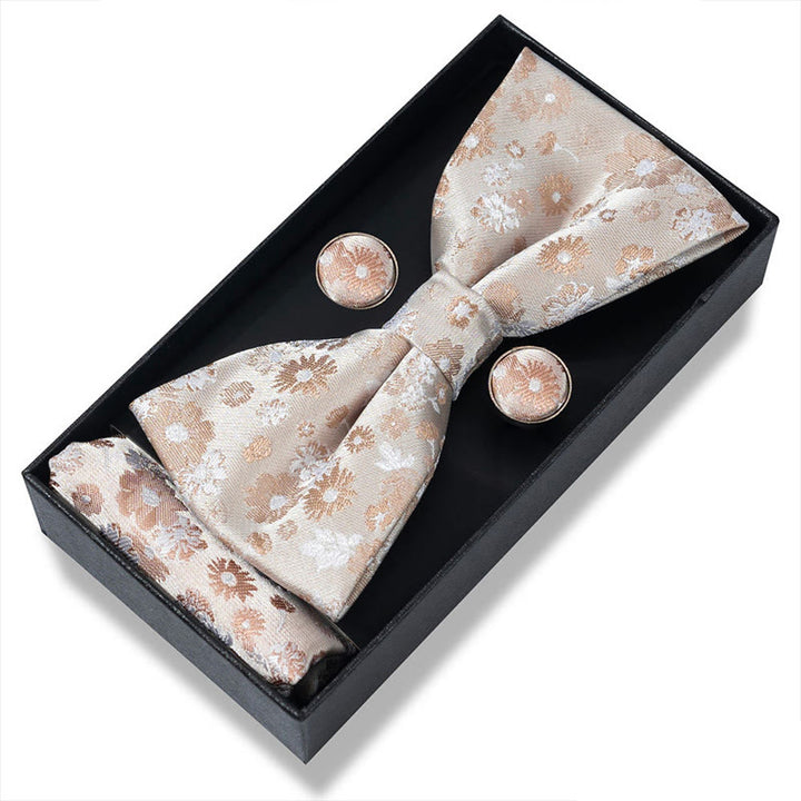 3-teiliges Herren-Set aus strukturiertem Stoff: Fliege, Manschettenknöpfe und Einstecktuch - Stil Nr. 26 - image 50