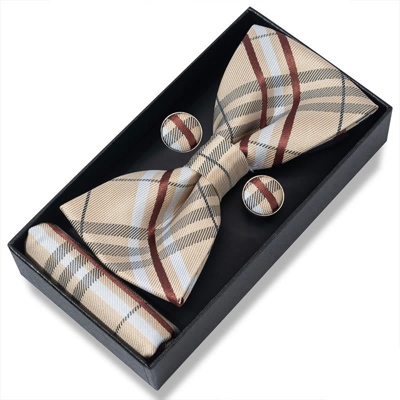 3-teiliges Herren-Set aus strukturiertem Stoff: Fliege, Manschettenknöpfe und Einstecktuch - Stil Nr. 27 - image 52