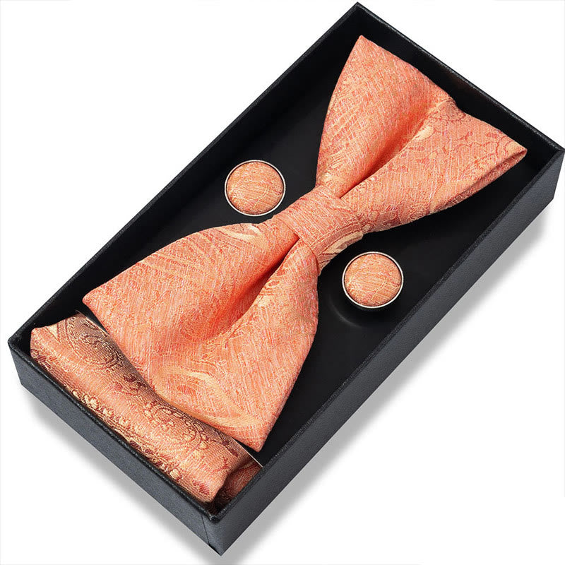 3-teiliges Herren-Set aus strukturiertem Stoff: Fliege, Manschettenknöpfe und Einstecktuch - Stil Nr. 31 - image 60