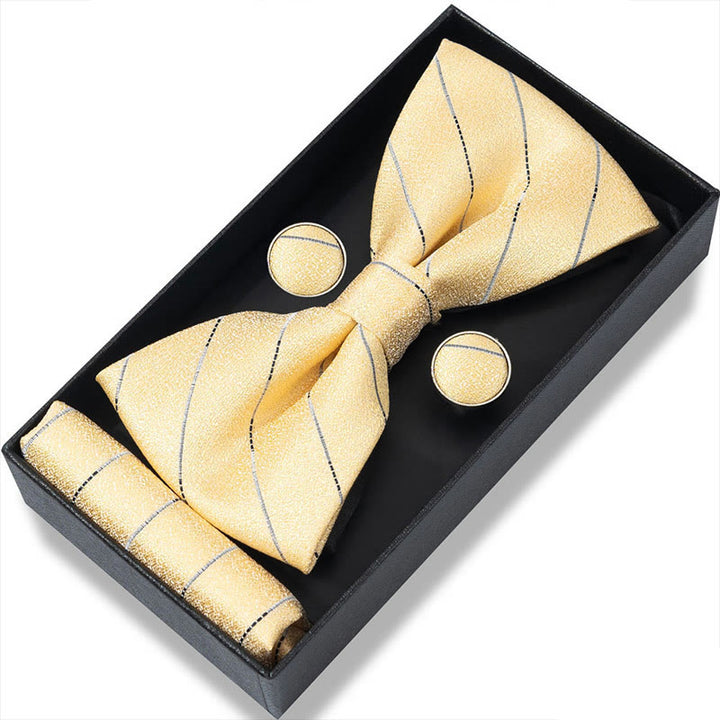 3-teiliges Herren-Set aus strukturiertem Stoff: Fliege, Manschettenknöpfe und Einstecktuch - Stil Nr. 24 - image 46