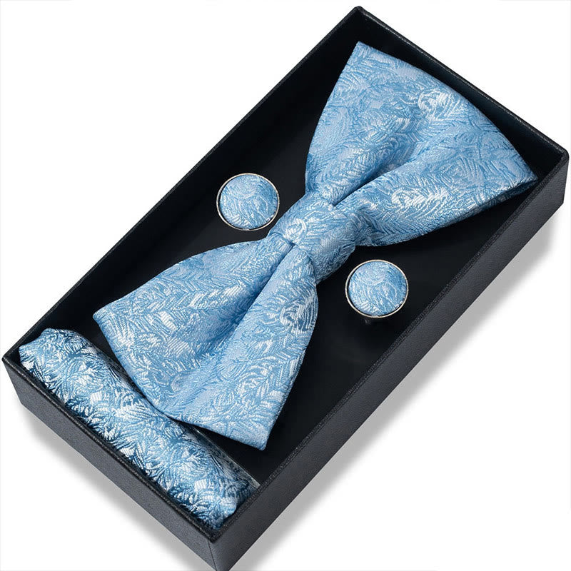 3-teiliges Herren-Set aus strukturiertem Stoff: Fliege, Manschettenknöpfe und Einstecktuch - Stil Nr. 42 - image 82