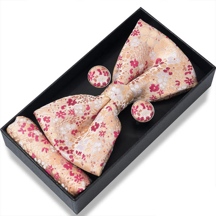 3-teiliges Herren-Set aus strukturiertem Stoff: Fliege, Manschettenknöpfe und Einstecktuch - Stil Nr. 32 - image 62