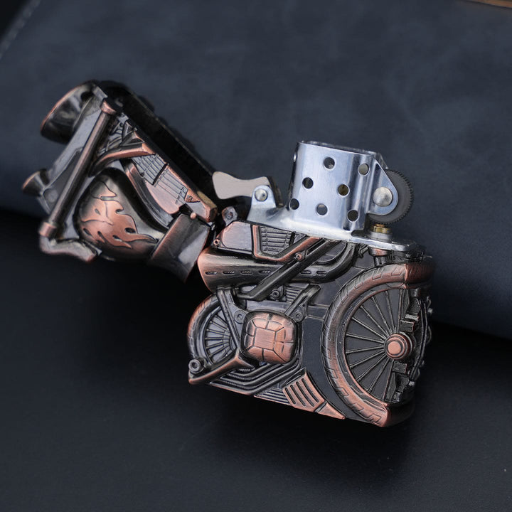 Kreatives Retro-Petroleumfeuerzeug aus Metall in Motorradform - image 2