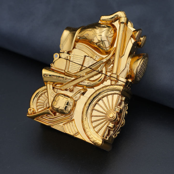Kreatives Retro-Petroleumfeuerzeug aus Metall in Motorradform - Golden - image 8