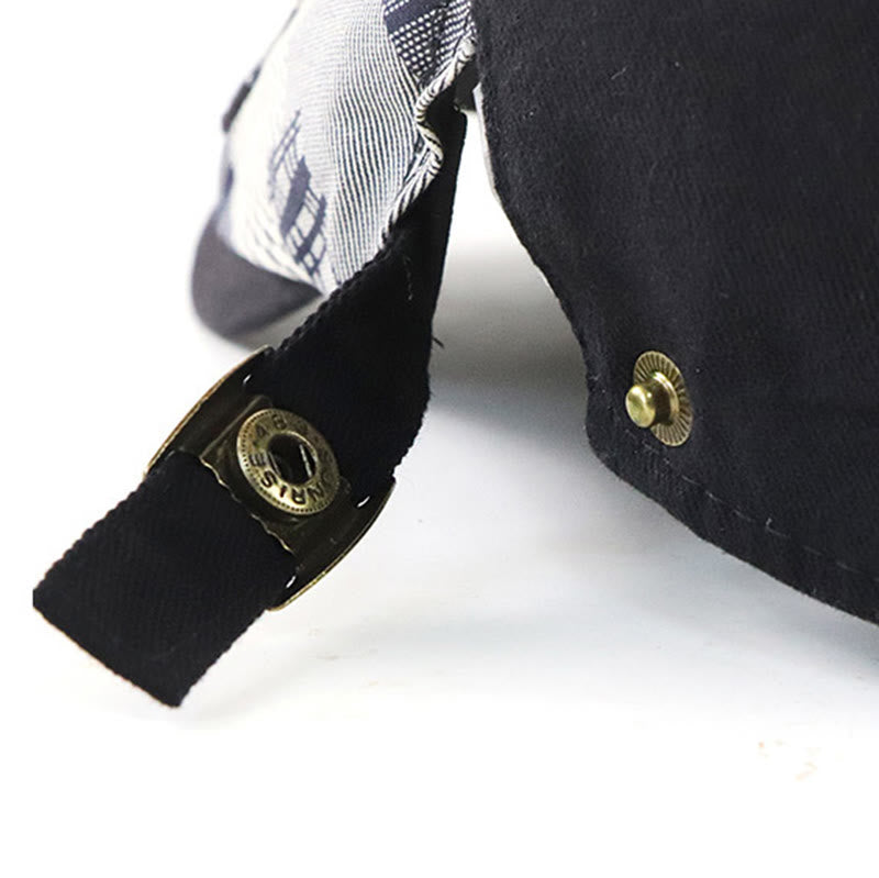 Handgefertigte Patchwork-Schiebermütze mit Zickzackstich und verschiedenen Texturen - image 4