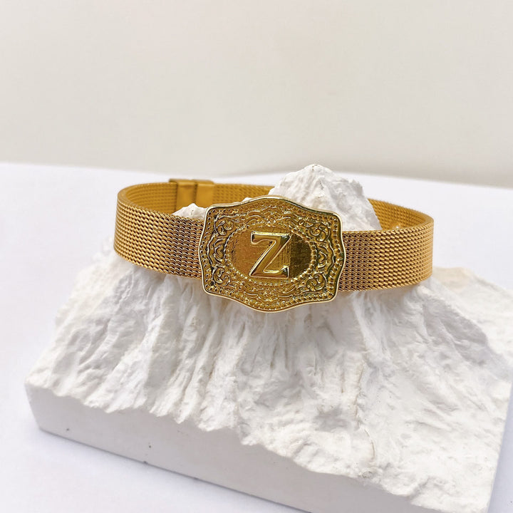 Glamouröses Armband in Goldoptik mit eingraviertem Anfangsbuchstaben - Z - image 25