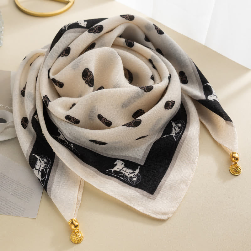 Elegante Damen-Krawatte im Retro-Stil mit Rosen-Polka-Dots, quadratisch, magnetisch - Stil Nr. 2 - image 1