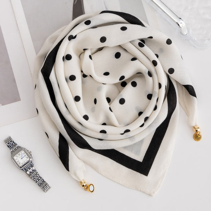 Elegante Damen-Krawatte im Retro-Stil mit Rosen-Polka-Dots, quadratisch, magnetisch - Stil Nr. 28 - image 26