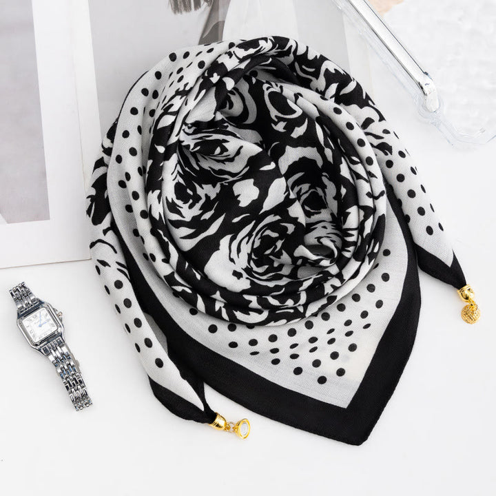 Elegante Damen-Krawatte im Retro-Stil mit Rosen-Polka-Dots, quadratisch, magnetisch - Stil Nr. 32 - image 30