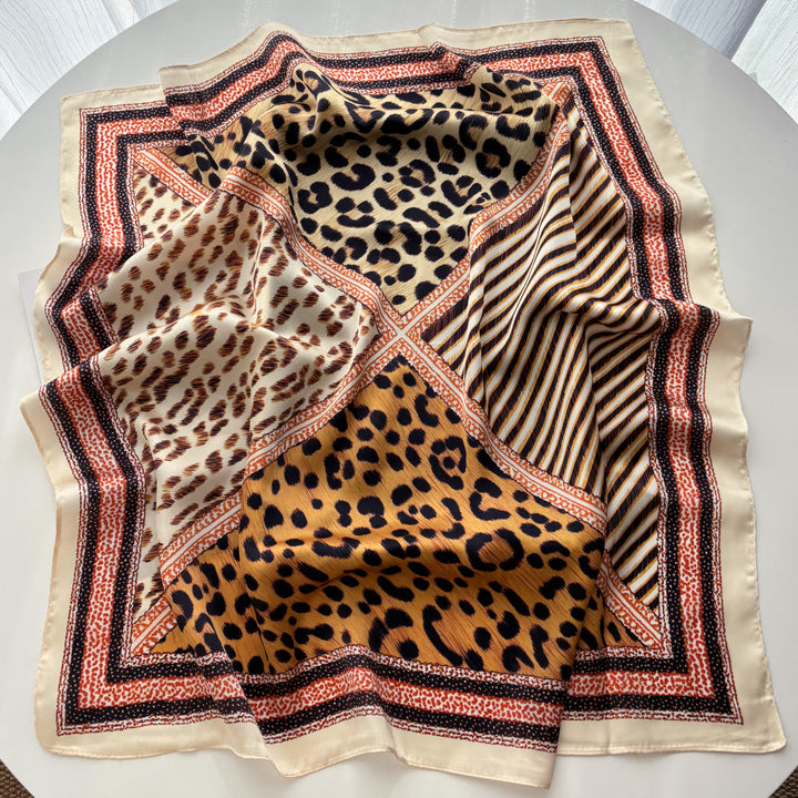 Quadratischer Seidenschal für Damen im Retro-Stil mit gemischtem Muster - image 5