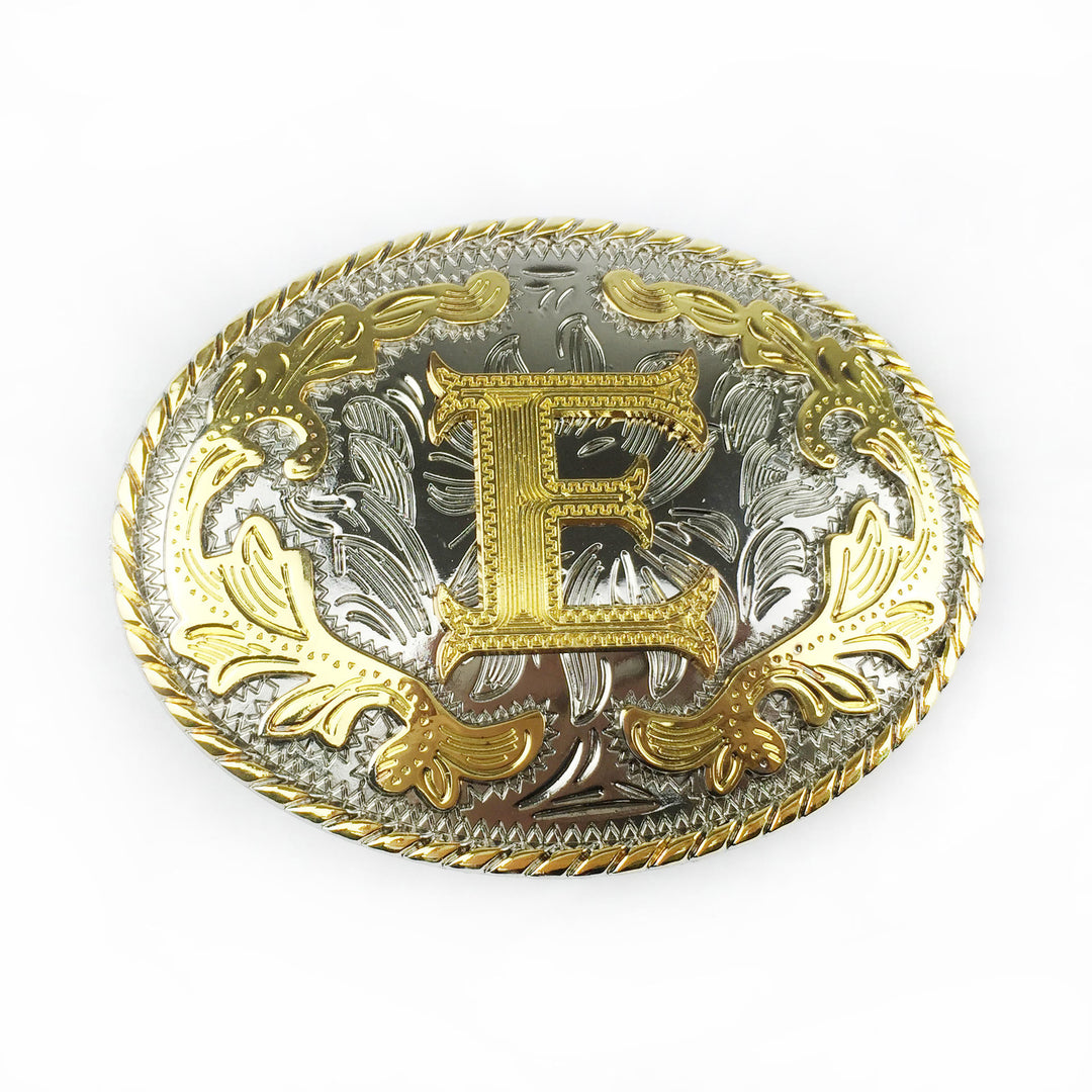 Herren-Ledergürtel mit ovaler, goldener Schnalle und eingraviertem Buchstaben - E - Ohne Gürtel - image 12