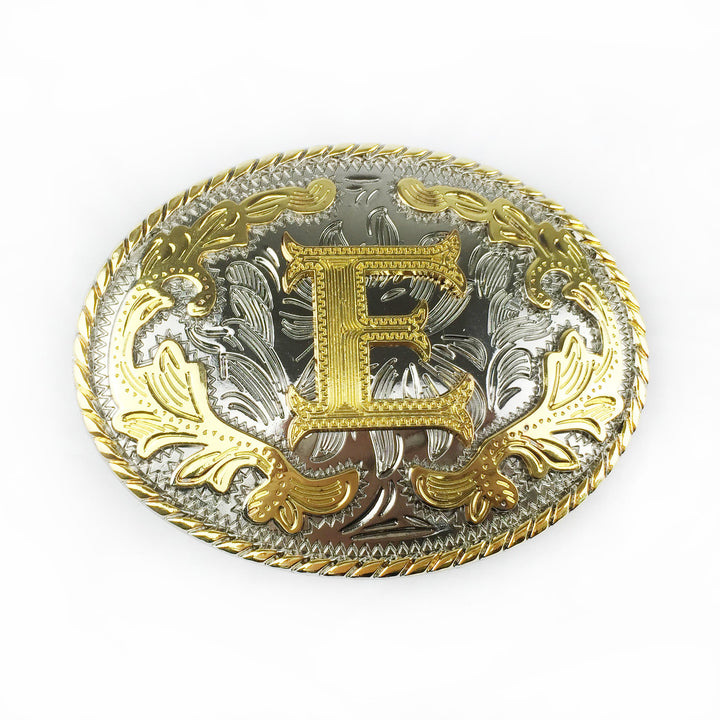 Herren-Ledergürtel mit ovaler, goldener Schnalle und eingraviertem Buchstaben - E - Ohne Gürtel - image 12