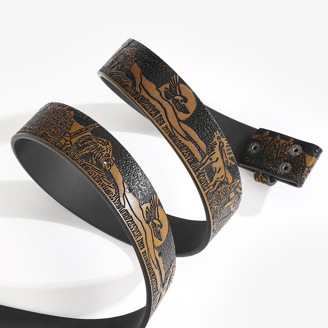 DIY-Ledergürtel mit Western-Wildtiermotiv (ohne Gürtelschnalle) - image 2