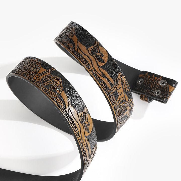 DIY-Ledergürtel mit Western-Wildtiermotiv (ohne Gürtelschnalle) - image 2