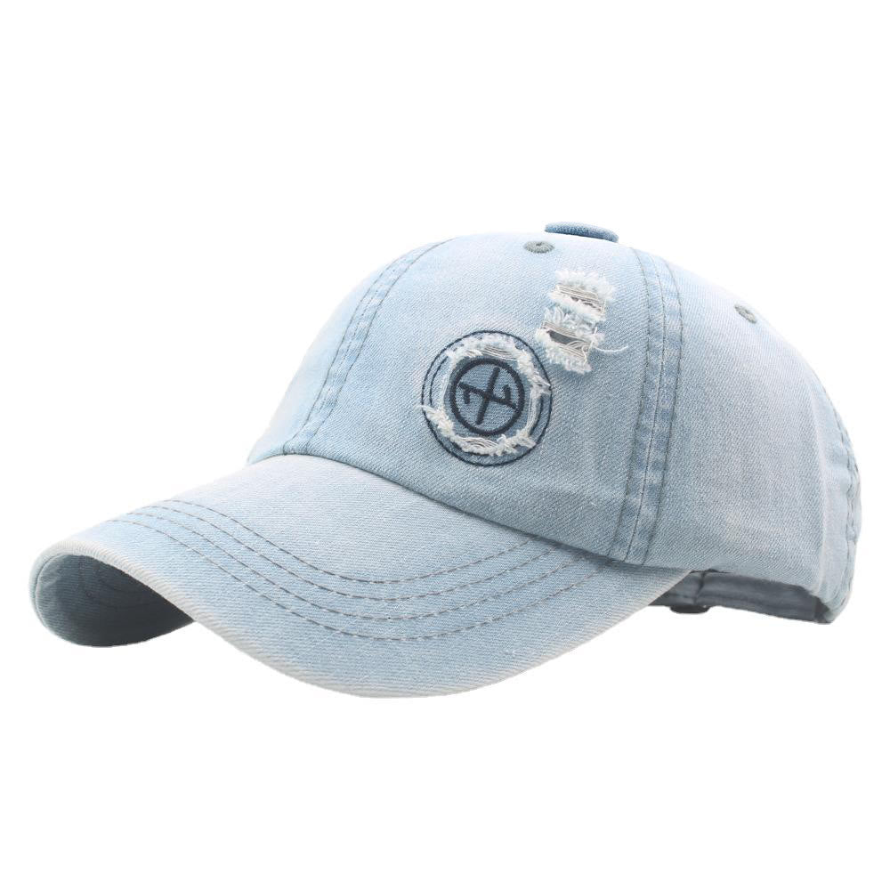 Retro-Baseballkappe aus Denim mit Used-Look und Rissen - Hellblau - Verstellbar (22''-24'') - image 5