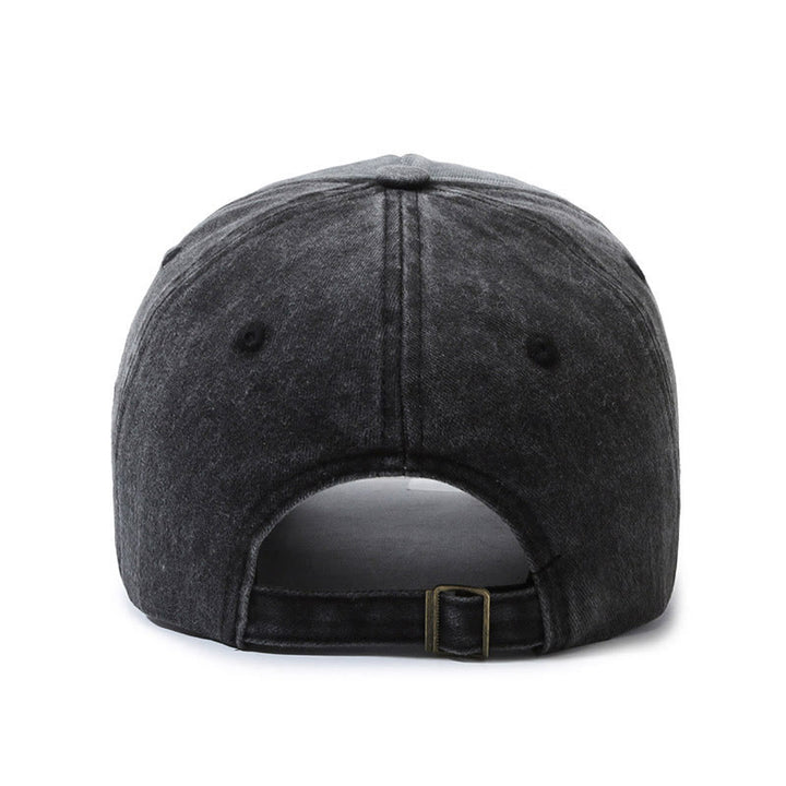 Baseballkappe aus abgenutztem Denim mit gesticktem Sternenmotiv und mehrfarbigem Design - image 3