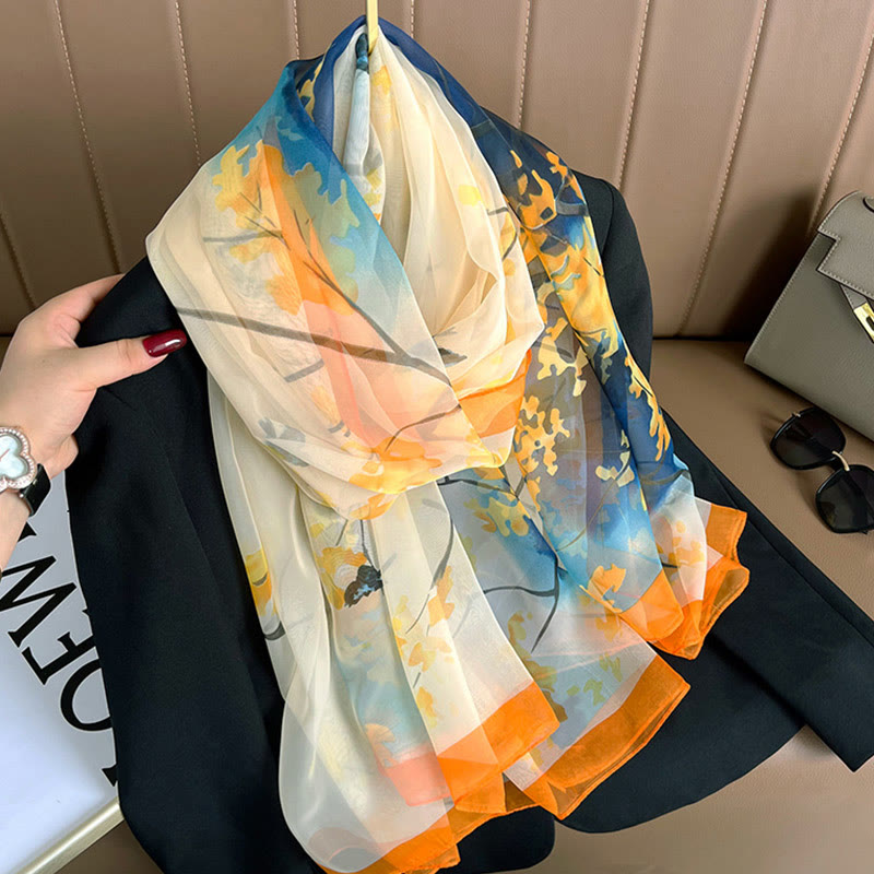Leichter, fließender Ganzjahresschal mit floralem Kunstdruck für Damen - Stil Nr. 3 - image 6