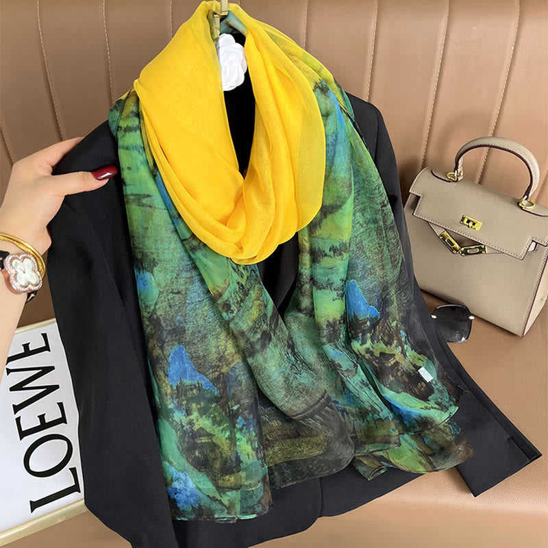 Leichter, fließender Ganzjahresschal mit floralem Kunstdruck für Damen - Stil Nr. 5 - image 10