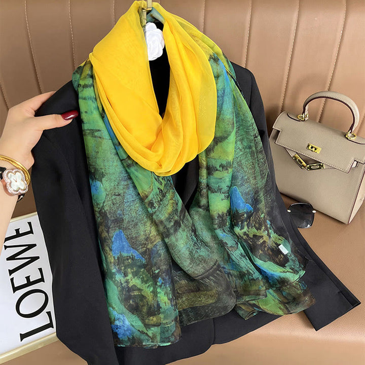 Leichter, fließender Ganzjahresschal mit floralem Kunstdruck für Damen - Stil Nr. 5 - image 10