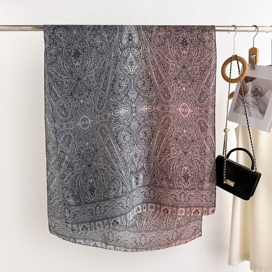 Leichter, transparenter Schal mit Vintage-Paisleymuster für Damen - image 5