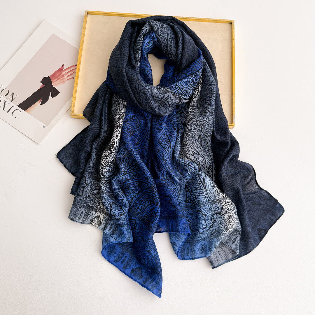 Leichter, transparenter Schal mit Vintage-Paisleymuster für Damen - Blau - image 2