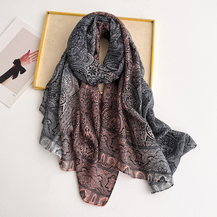 Leichter, transparenter Schal mit Vintage-Paisleymuster für Damen - Rosa - image 4