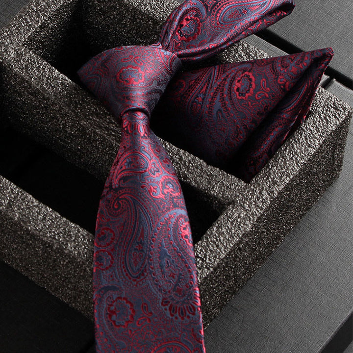 2-teiliges Set aus Herren-Krawatte und Einstecktuch mit verziertem Paisley-Muster - Stil Nr. 25 - image 27