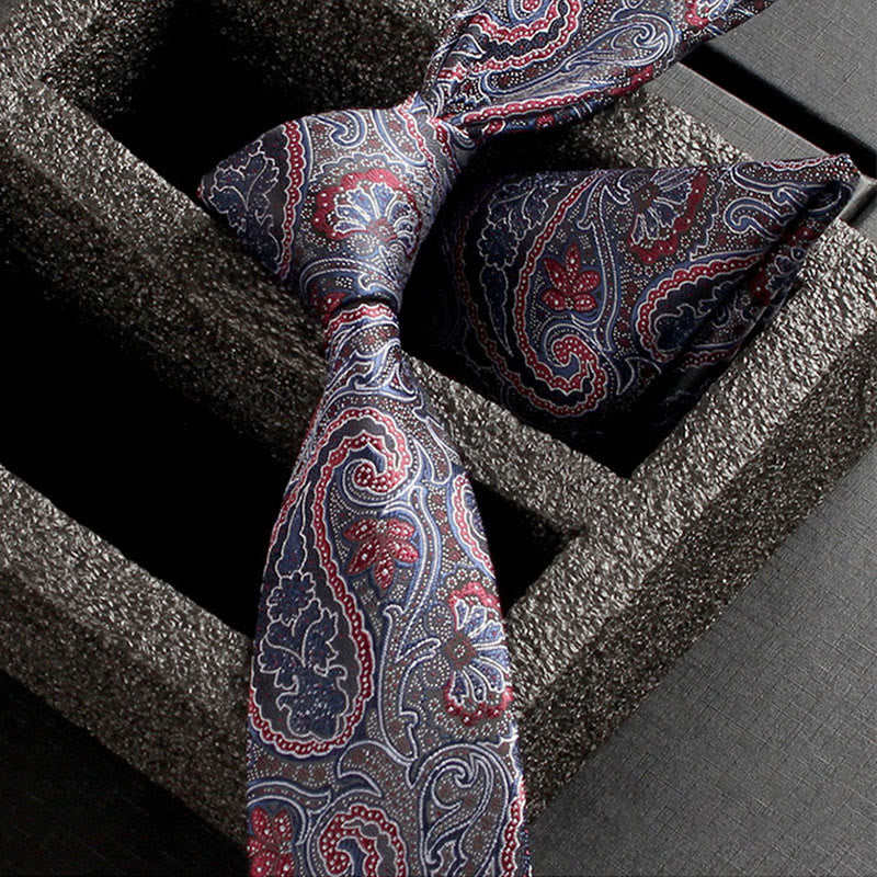 2-teiliges Set aus Herren-Krawatte und Einstecktuch mit verziertem Paisley-Muster - Stil Nr. 23 - image 25