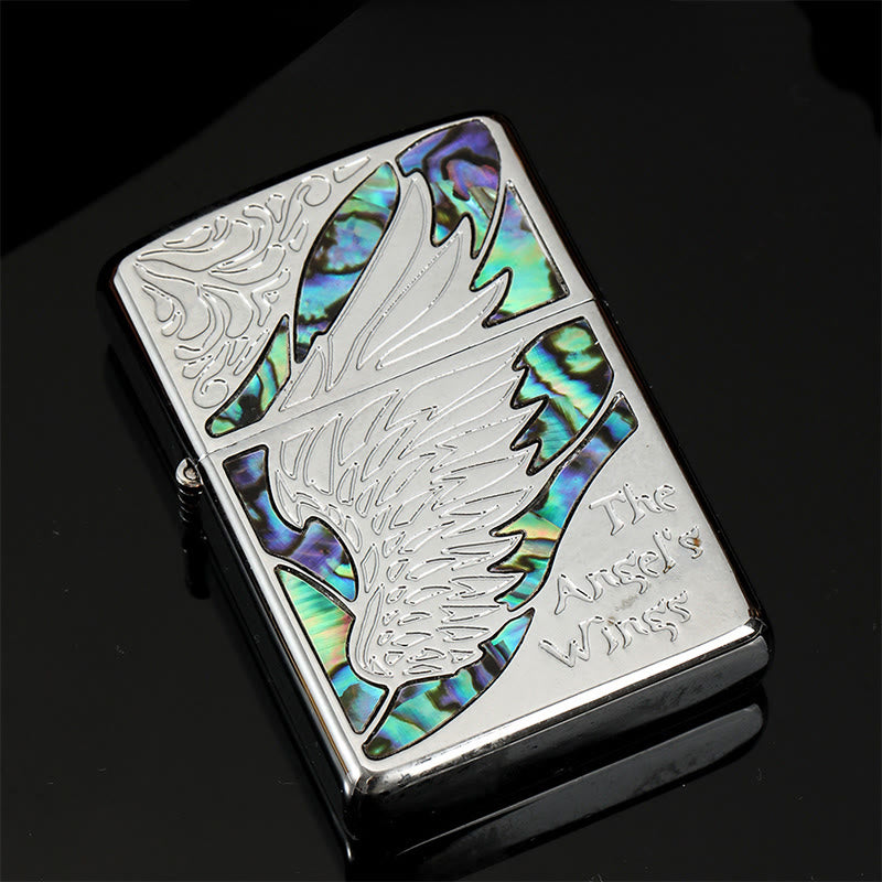 Silberfarbener, metallfarbener Muschelkompass, geschnitztes Petroleumfeuerzeug - Stil Nr. 4 - image 7